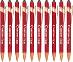 CRME Custom Pens Personalized Pen with Name Logo Engraved Metallic Wine Red Barrel Black Ink Click Pens Grip Retractable Ballpoint Pen Ideal for School Teachers Journaling Office Writing