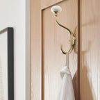 TUNNY Coat Hooks - 5 Pack Champagne Bronze Towel Hooks Robe Hooks Decorative Wall Hooks for Bathroom Bedroom Kitchen Towel Robe Clothes Cabinet Closet Bathroom Hardware