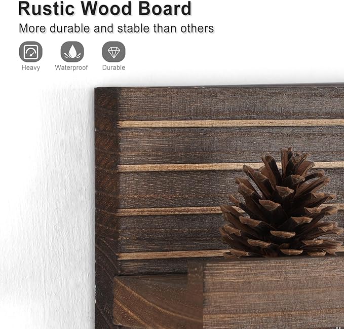 Lwenki Decorative Key Holder for Wall with Shelf, Entryway Shelf with Hooks Holds Leashes, Jackets and Glasses – Sturdy Wood Keyholder Entrance Hanger with Mounting Hardware (Brown, Medium)