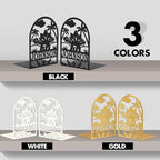 Personalized Name Book Ends Metal, Heavy Duty Bookends for Shelves Decorative, Dinosaur Non-Slip Book Stopper, Modern Bookshelf Decor for Home Office Desk, Gifts for Readers Color08