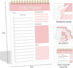 Tlenpo To Do List Notepad, 60 Sheets, Productivity Planner with Time, Task Checklist Organizer Agenda Pad for Work, Daily Planner for School Supply List Pink, 5.1 x 7 Inch