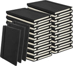 PEDOBALI 35 Pcs Lined Journal Notebooks with Elastic Band, 5.5 x 8.3 Inch Black Executive Notebooks Bulk, Pu Leather A5 Hardcover Notepad for Business Office School