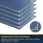 12 Packs Certificate Covers,Navy Blue Cardboard Diploma Cover,Certificate Holders Gold Foil Border,for Letter Size 8.5 x 11 Inch Awards and Certificates
