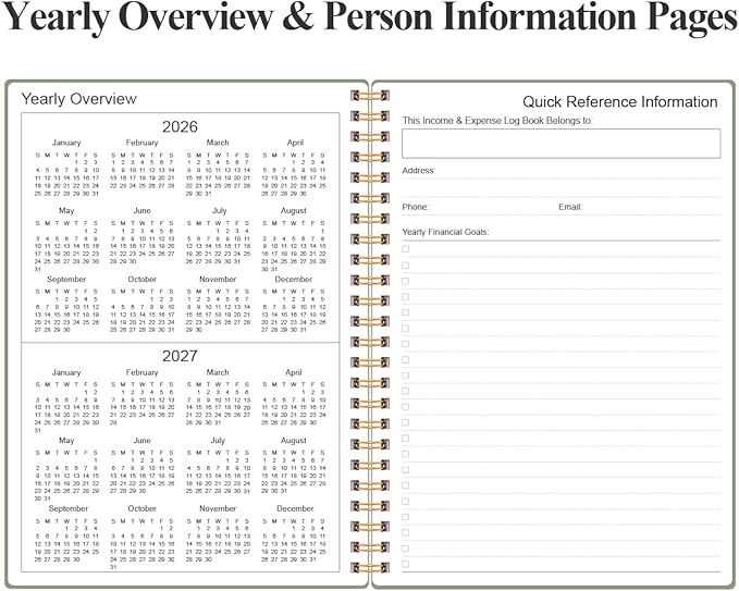 Income & Expense Log Book - A5 Income and Expense Ledger Book for Small Business, Accounting Bookkeeping Tracking Ledger LogBook for Woman and Man, 5.5" x 8.5", Green