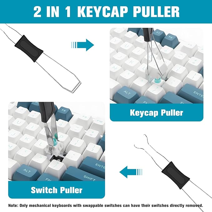 IOGOG 6PCS Keyboard Brush Cleaner Kit with Keycap Puller & Switch Puller, PP Handle Nylon Small Space Dust Removal Anti Static Brush for Computer Keyboard Electrical Appliance Seam Motherboard Camera