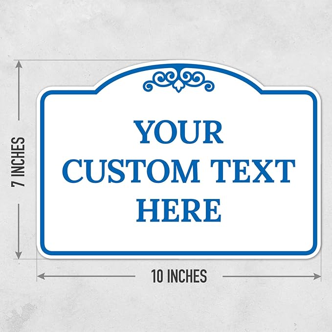 Custom Decorative Sign, Personalized Metal Sign for Business, Driveway, Home, Airbnb, Office Door Plaque, Blue Light Sign, 7x10 Inches, ACM, Fade Resistant, Made in USA by Sigo Signs
