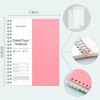 EMSHOI B5 Spiral Notebook Bullet Dotted journal, Large 7.48" X 10.15", 300 Pages/150 Sheets, 100gsm Dot Grid Paper, Waterproof Hardcover, for Office School Women Men Work Writing Notes-Pink