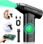 Compressed Air Duster, New Upgrade 300000RPM Electric Air Duster, Powerful Replace Compressed Air Can - No Canned Air, Jet Dry Blower Portable Air Blower for Computer Clean, Keyboard, Home. (Black)