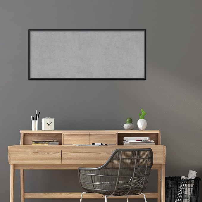Amanti Art Black Framed Magnetic Board 21x49 Oversize Vision Board for use with Magnets, 100% Metal Sheet to Display Items as Office Decor or for Home Organization in mudroom, Kitchen or Kids Room