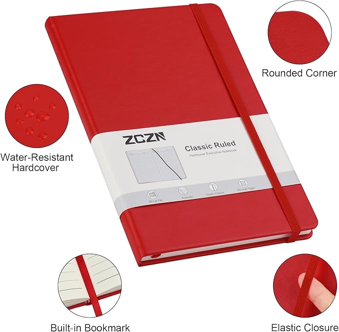 ZCZN 8 Pack Hardcover Journal Notebooks, 5.5"x8.3", Hardcover, 8 Colors, A5 Lined Journals for Notes-taking,Writing,Diary, Ruled Journaling Notebooks for Work School Travel Home