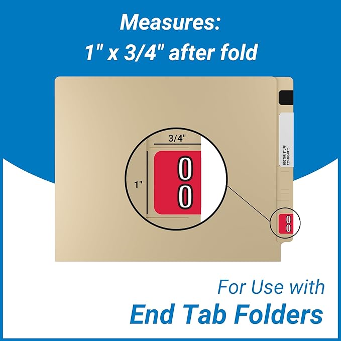 Doctor Stuff - File Folder Labels, Terminal Digit Filing, Consecutive Double Digit Numbers 70-79, Barkley FDDBM Match - BXDM Series Chart Stickers, Brown, 1" x 1-1/2", 500/Roll