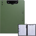 FRETONBA Clipboard Folder, A4 Foldable Clipboard with Horizontal and Vertical Double Metal Clips, 360 Degree Foldable Binder Clipboards with Pen Holder, File Cover Work Folder Clipboards, Green