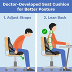 Lifted Lumbar: Adjust Lumbar in Any Seat | Developed by a Doctor | Seat Cushion for Office Chair, Car, Truck Driver, Bleachers | Pressure Relief | Designed w/Spine Specialists for Long Sitting Hours