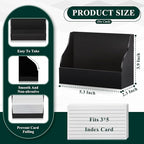 SHIQIKEJIPTY 2 Pack Black Index Card Holder 3 X 5 Note Card Organizer Acrylic Index Card Box Flash Card Storage Box Postcard Display Stand Business Card Holder Desktop for Business Office(No Card)
