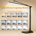 CHARYJOD LED Desk Lamp for Office Home, Height Adjustable Architect Desk Light with USB Adapter, Stepless Dimming Desk Lamp Light for Reading, Study, Workbench