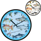 Vozoza Fishing Underwater 12 Inch Analog Wall Clocks Battery-Operated with Led Lights for Living Room Bedroom Kitchen Office Decor, Battery Not Included