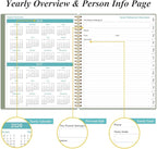 2026 Planner - Planner 2026 from January 2026 to December 2026 with 12 Monthly Tabs, Flexible Cover, Inner Pocket, 8.5" x 11", Green-A