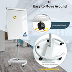 Rolling Whiteboard Magnetic Writeboard 40"x28" Flip Chart with 5 Wheels Easel-Style Dry Erase Boards Message Bulletin Board (White)