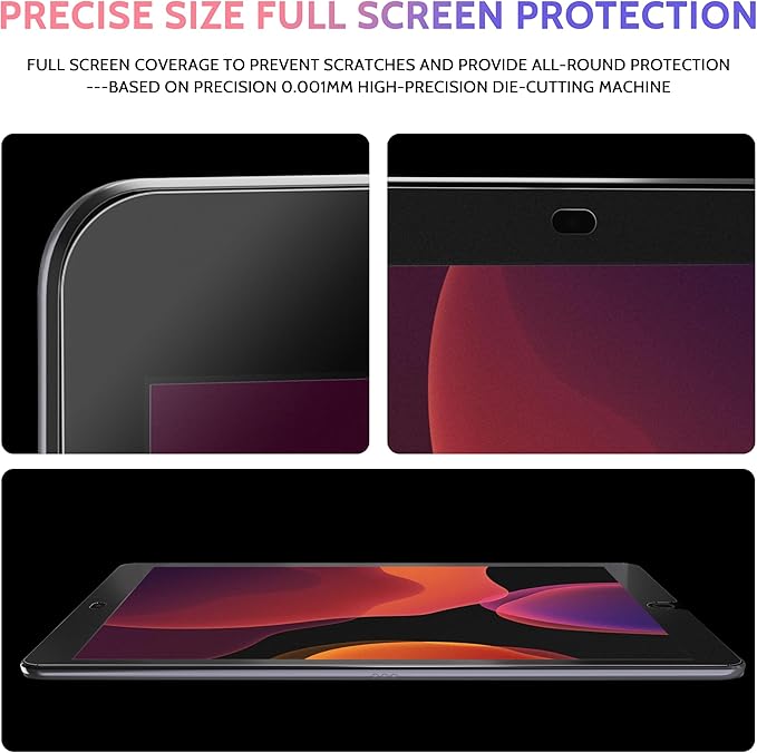 Peslv 2 Pack Like Paper Screen Protector for iPad 9th/8th/7th (10.2-Inch, 2021-2019), Matte Anti Glare PET Film/Blue Light Filter Eye Protection Cover/Drawing & Writing Feel Like on Paper