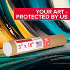 Paclord 3" x 18" Heavy-Duty Reinforced Cardboard Mailing Tube, Pack of 4 Tubes with 8 Caps – Secure USPS Approved – Great for Shipping and Storing of Prints, Artwork, Posters or Documents
