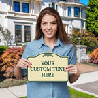Custom Decorative Sign, Personalized Metal Sign for Business, Driveway, Home, Airbnb, Office Door Plaque, Green Border Sign, 7x10 Inches, ACM, Fade Resistant, Made in USA by Sigo Signs