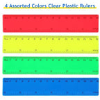 Zonon 500 pcs Rulers Bulk Plastic Flexible Straight Rulers with Inches and Centimeters First Day of School Gift for Students Back to School Office Supplies (Opaque Bright Color,6 Inch)