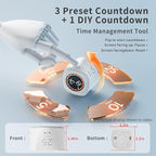 VEWINGL Cube Productivity Timer, 5/10/25/DIY Min Presets + Count-Up Mode, Time Display & Alarm Clock, Sound/Vibrate/Silent Alerts, Pause & Resume, Desk Timer for Work, Study, Kitchen (White)