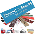 Engraved Name Plates for Door Sign Personalized Light Blue Plastic Nameplate with White Letters - Made in USA 2x8 B1