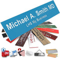 Engraved Name Plates for Door Sign Personalized Light Blue Plastic Plaque with White Letters - Made in USA 2x4 B1