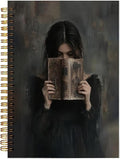 Gothic A5 Hardcover Spiral Notebooks - Dark Academia Goth Girl Witchy Journals for Daily Writting Note Taking, Black Vintage Notebook Journalling Witchy Gifts for Women/ Teens/ Students/ Book Lover