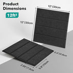 Lunarthos Felt Wall Tiles,12 Pack 12"x12"x0.4" Cork Borad Tiles with Self Adehesive Backing，Soundproof Corkboards for Office Home School（Black）