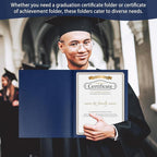 gisgfim 15Pcs Certificate Holders Diploma Covers Single Sided Gold Foil Border Award Certificate Covers for Letter Size 8.5x11 Certificates Cardstock Document Papers Storage Organizer (Navy Blue)