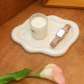 CCINPPY Ceramic Jewelry Tray Trinket Dish, Decorative Cloud Vanity Key Tray for Women, Ring Holder Dish, Cute Jewelry Plate Bowl Room Decor Aesthetic, White, Large