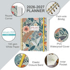 2026-2027 Planner - 18 Months Weekly & Monthly Planner from January 2026 - June 2027, Planners 2026-2027 with Elastic Closure, Inner Pocket, 8.5" x 11", Flower-A
