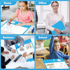 Two Pocket Portfolio Folders, PANDRI 60 Pack 3 Hole Punched 2 Pocket Folders for 3 Ring Binder, Letter Size Paper File Folder for School Office Home Business, Lightblue