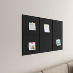Baysola Large Cork Boards for Walls – 36" x 24" Self Adhesive Felt Wall Tiles, Ideal for Office Black Bulletin Board, Easy to Install Pin Board Photo Board