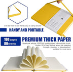 EMOMAS Lined Journal Notebook – Hardcover Notebook for Men & Women – Journals for Writing, Work, School, Home & Daily Notes, 160 Pages – Medium A5, 5.7"x8", 100 gsm Thick Paper (Bright Yellow)