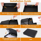HUA JIE A4 Storage File Boxes Plastic Archives Cases with Clip, PVC File Folder Organizer Document Storage Filing Box for office,32.5×6.5×24 cm, Black(Pack of 6)