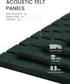 Fluxynara Large Felt Bulletin Board 48" x 36" Cork Board Alternative-12 Pack with 70 Safe Removable Adhesive Tabs, Cork Boards for Walls Cork Board for Home Office Classroom Pin Board- Pine Green