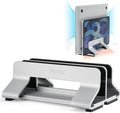 Psitek Aluminum Dual Vertical Laptop Stand Dock Holder, Supports 2 Devices, Adjustable Slot Width 15-36mm, Space-Saving Upright Storage for MacBook and Laptops