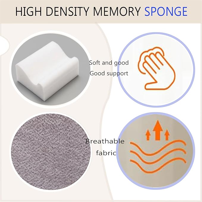 COMFelicify Foot Rest for Under Desk at Work, Ergonomic Under Desk Footrest with Washable Cover, Memory Foam Foot Stool for Office Chair & Gaming Chair, Back & Hip Pain Relief, Light Grey