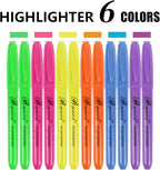 Buecs Highlighters Bulk Pack, 108 Count, Assorted Colors, Chisel Tip, suitable for Adults Highlighting Planner Notes, Office School Supplies