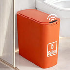 TIPGO 5 Gallon Motion Senor Bathroom Trash Can with Lid, Automatic Garbage Can Touchless, Smart Plastic Waste Basket for Narrow Spaces, Bathroom, Office, Bedroom, Living Room (Orange)