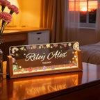 Custom Desk Name Plate Personalized, Light Up Office Acrylic Name Sign for Boss Coworker Teacher, Employee Appreciation Gift, Professional Office Decor