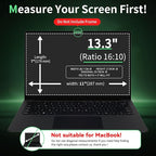 Mao Yeye Laptop Privacy Screen 13.3 Inch-16:10 Aspect Ratio Anti-Glare Blue Light Film Computer Monitor Protector, Bubble-Free shield Removable 13in Filter for Lenovo HP Acer Asus Thinkpad Envy Xps