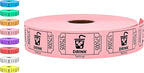 Tacticai 1000 Raffle Tickets, Drink, Pink (1 of 8 Colors), Single Roll for Events, Entry, Class Reward, Fundraiser & Prizes