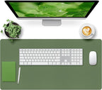 Bloss Green Desk Mat, Desk Matt for Desktop, Large Leather Desk Pad, Desk Pad Mat Waterproof, Computer Mat for Office/Home/Decor/Desk Protector(31.5 x 15.7 Inches)