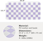 Ohocut Checkered Desk Mat, Large Cute Aesthetic Retro PU Leather Computer Laptop Desk Mat, Non-Slip Waterproof Mouse Keyboard Pad, Desk Writing Mat for Work/Home (Purple, 23.6" x 13.7")