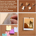 60 Pcs Wood Push Pins, 2 Colors and 5 Types Decorative Thumb Tacks Wooden Head Pin Map Tacks Marking Pin, Wood Thumb Tacks Decorative for Bulletin Boards Craft Projects with Storage Box