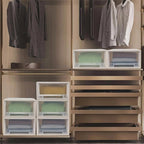 Xyskin 4-Pack 19 Quart Large Stackable Drawer Organizer Unit, Plastic Storage Box with Drawers